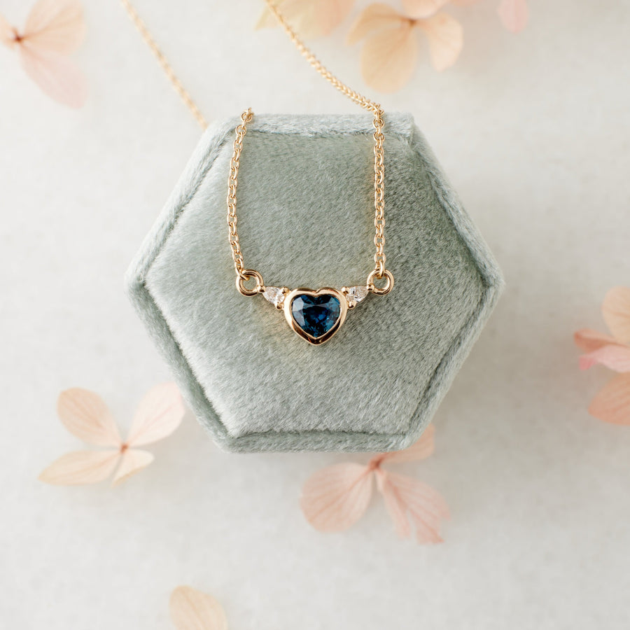 Paige Necklace - Heart Shaped Sapphire