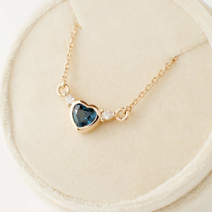 Paige Necklace - Heart Shaped Sapphire