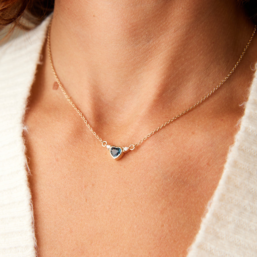 Paige Necklace - Heart Shaped Sapphire