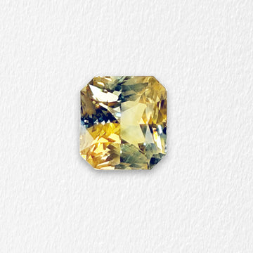 1.50 Carat Blue Gold Parti Radiant Sapphire