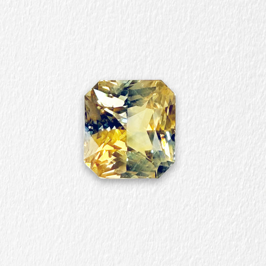 1.50 Carat Blue Gold Parti Radiant Sapphire