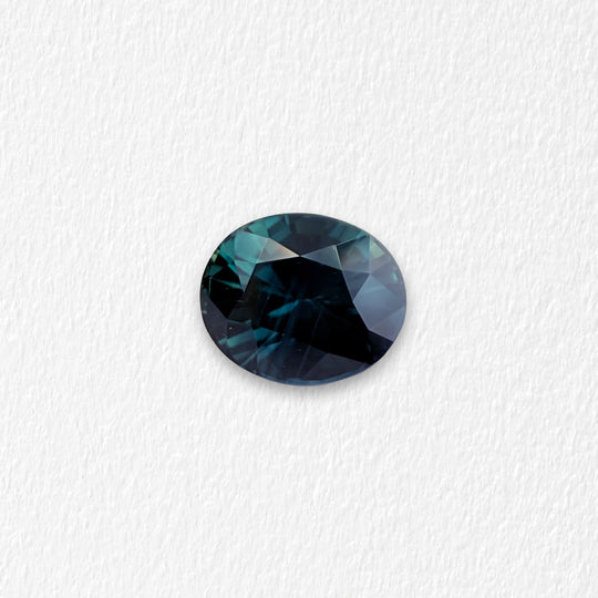 1.57 Carat Deep Blue Teal Oval Sapphire