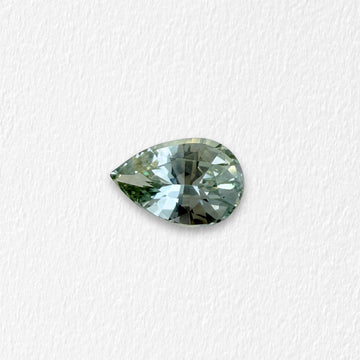 1.58 Carat Light Blue Green Pear Sapphire