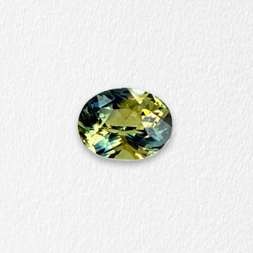1.58 Carat Blue Teal Yellow Parti Oval Sapphire