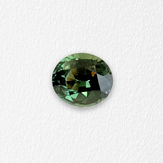 1.66 Carat Blue Green Oval Sapphire