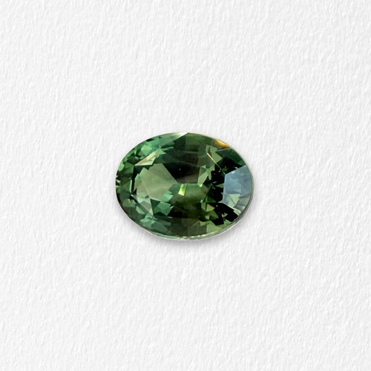 1.70 Carat Blue Green Oval Sapphire