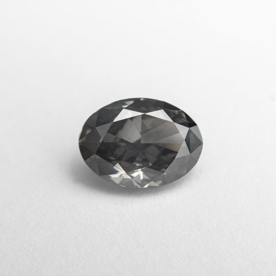 1.55ct 8.56x6.22x3.78mm GIA I1 Fancy Dark Grey Oval Brilliant 19266-01