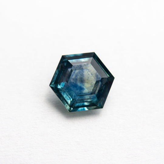 1.35ct 6.54x6.52x3.36mm Blue-Teal Hexagon Double Cut Sapphire 19374-01