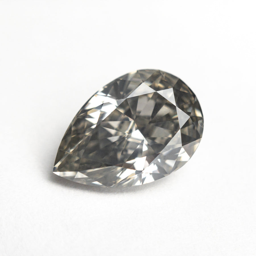 3.19ct 11.90x7.94x5.03mm GIA SI2 Fancy Grey Pear Brilliant 19547-01