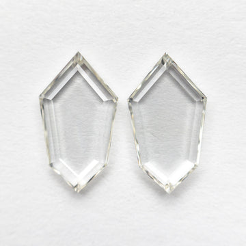 1.85cttw 2pc 10.34x5.80x1.54mm 10.30x5.78x1.58mm VS J-K Shield Portrait Cut Matching Pair 19854-49