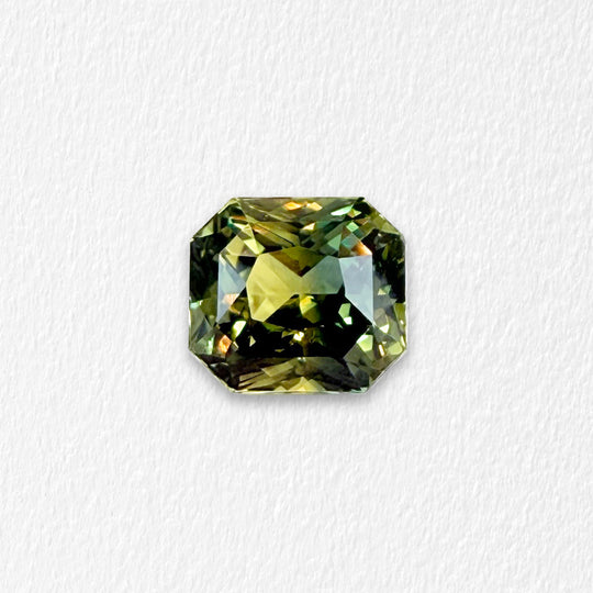 2.02 Carat Blue Green Yellow Radiant Sapphire