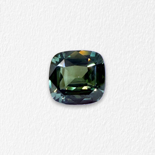 2.06 Carat Light Teal Opalescent Cushion Sapphire