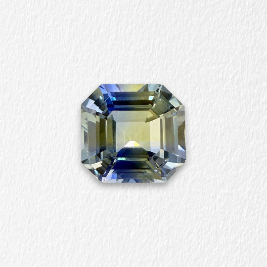 2.54 Carat Blue Yellow Asscher Sapphire
