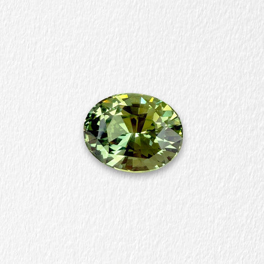 2.56 Carat Yellow Green Oval Sapphire