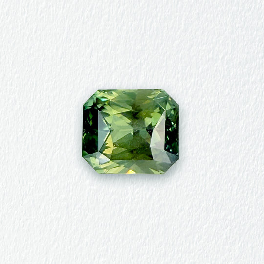 2.57 Carat Teal Blue Green Opalescent Radiant Sapphire