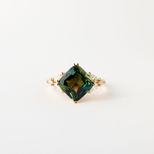 Goldie Ring - 3.43 Carat Cushion Cut Sapphire