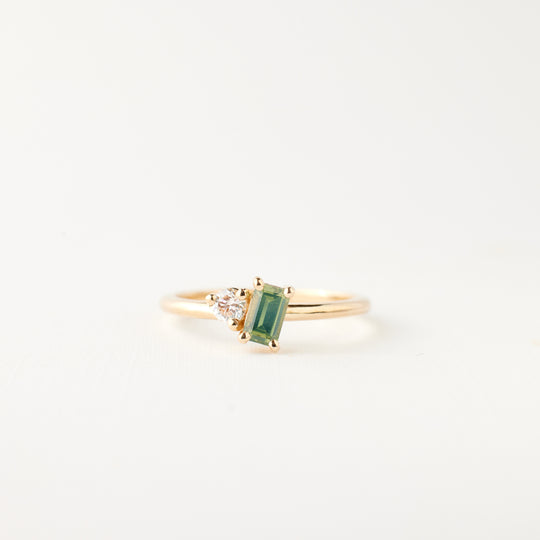 Simone Ring - Limited Collection Spring Green Sapphire + Diamond