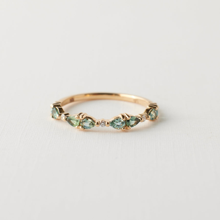 Willow Ring - Seafoam green sapphires