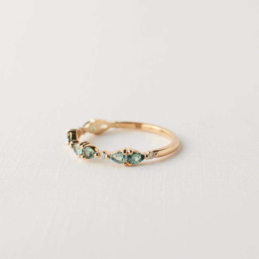 Willow Ring - Seafoam green sapphires