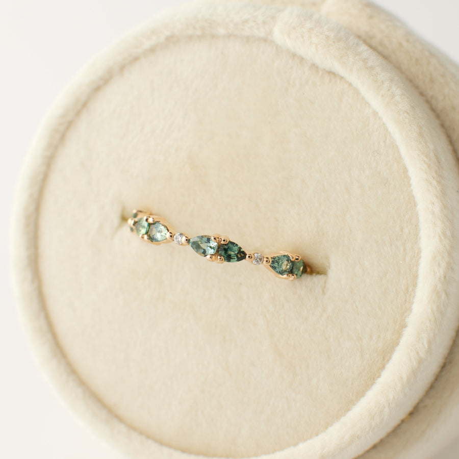 Willow Ring - Seafoam green sapphires