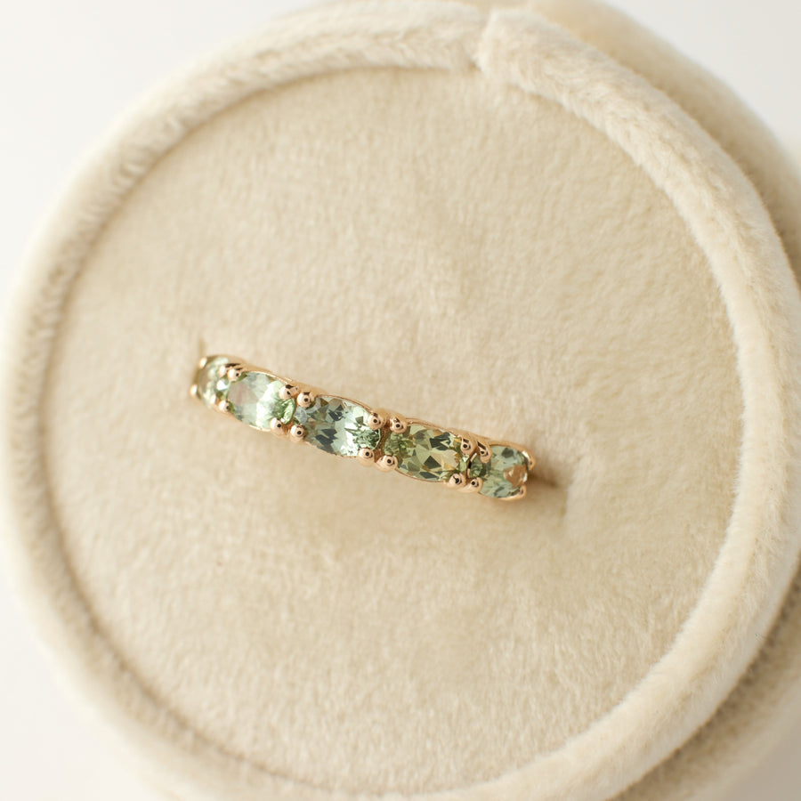 Seabright Ring - Seaglass green sapphires