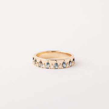 Kendall Ring - Teal-Blue Sapphire + Diamond