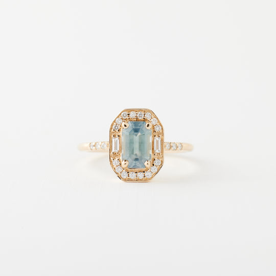 Athena Ring - 1.27 Carat Light Blue Emerald Cut Sapphire