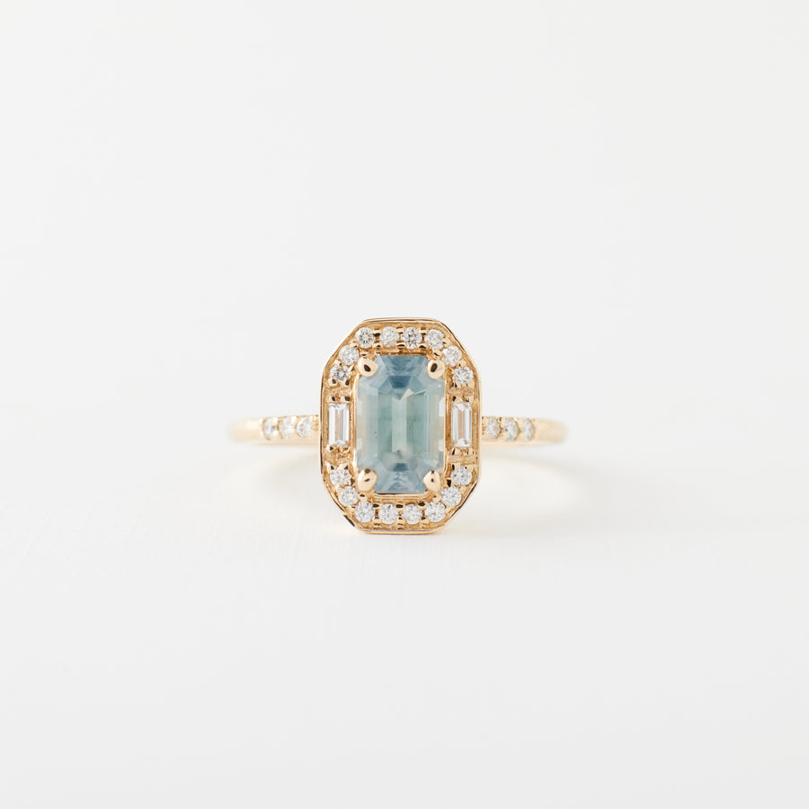 Athena Ring - 1.27 Carat Light Blue Emerald Cut Sapphire