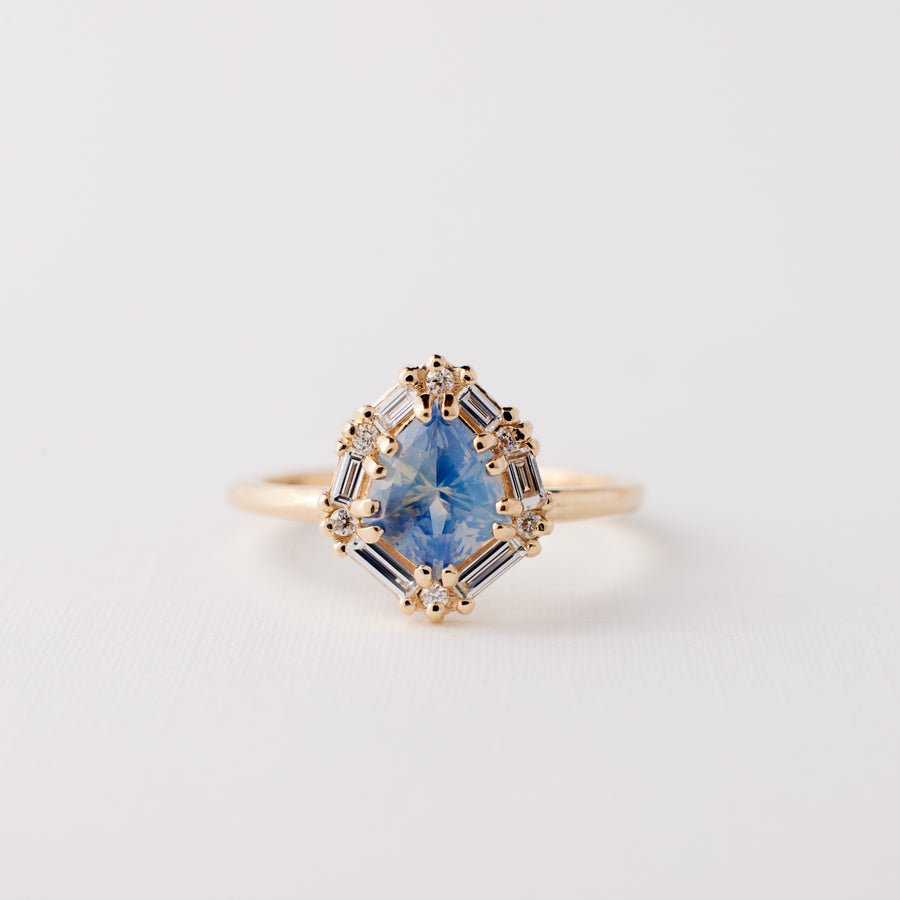 Seren Ring - 1.62 Carat Blue Yellow Shield Parti Sapphire