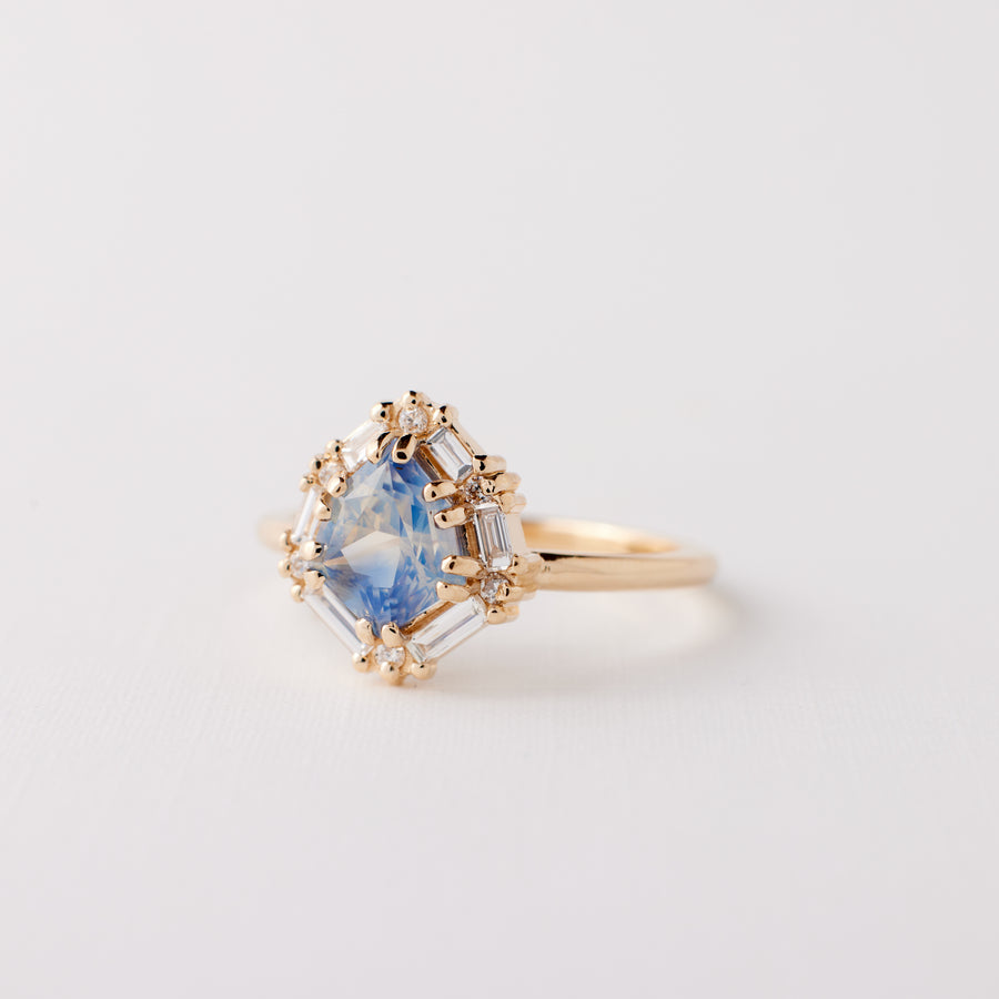 Seren Ring - 1.62 Carat Blue Yellow Shield Parti Sapphire