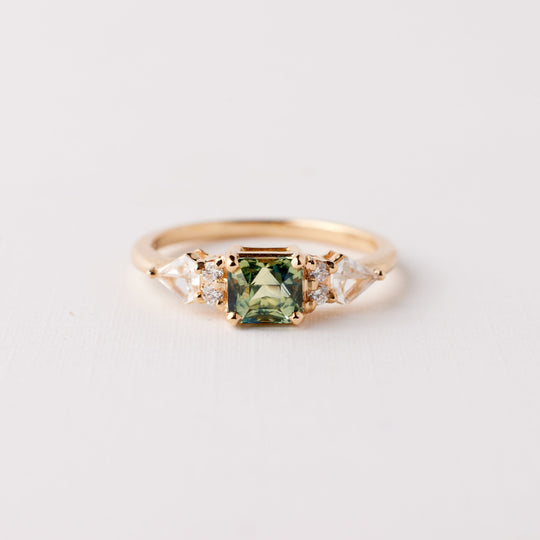 Thursday ring - .98 Carat Yellow Teal Sapphire