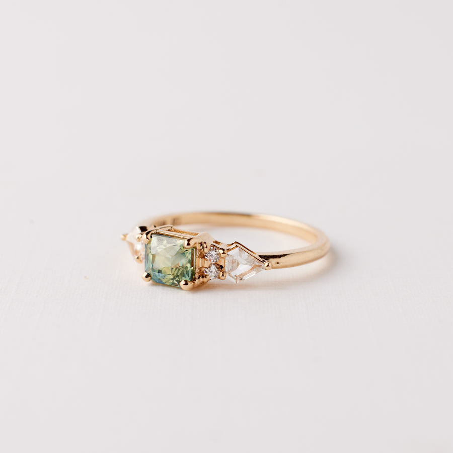 Thursday ring - .98 Carat Yellow Teal Sapphire