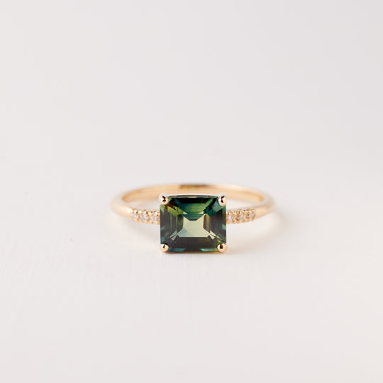 Lexi Ring - 1.54 Carat Blue Green Parti Sapphire