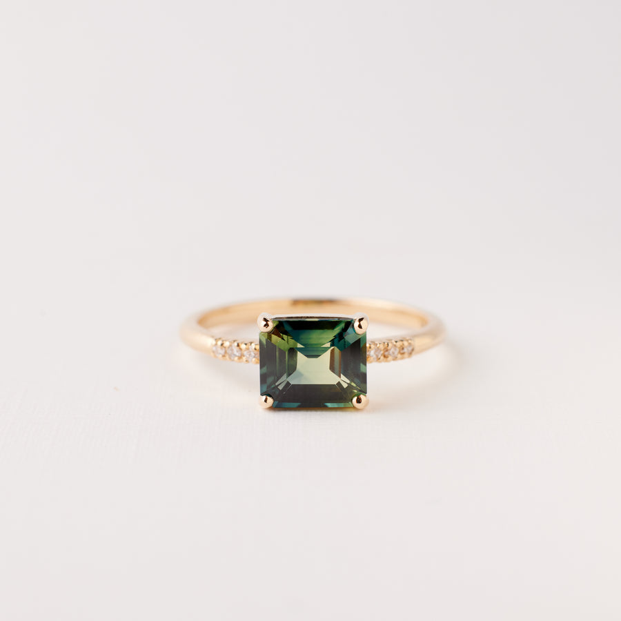 Lexi Ring - 1.54 Carat Blue Green Parti Sapphire