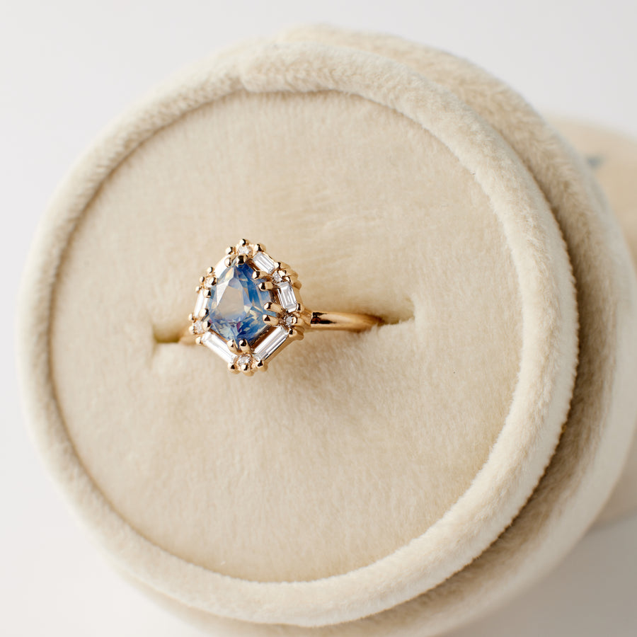 Seren Ring - 1.62 Carat Blue Yellow Shield Parti Sapphire