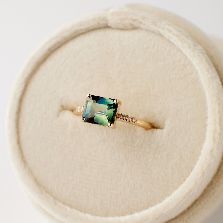 Lexi Ring - 1.54 Carat Blue Green Parti Sapphire