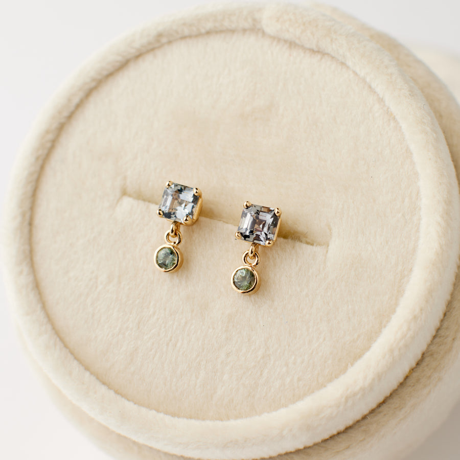 Esme Earrings - Spinel + Green Sapphire