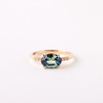 Lexi Ring - 1.56 Carat Blue Green Parti Sapphire