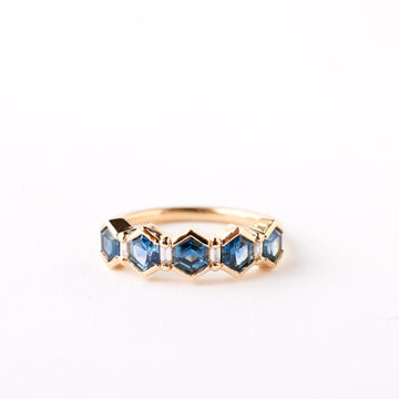 Arden Ring - True Blue Hexagon Sapphires + Diamonds