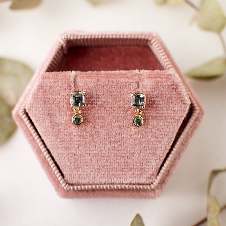 Esme Earrings - Spinel + Green Sapphire