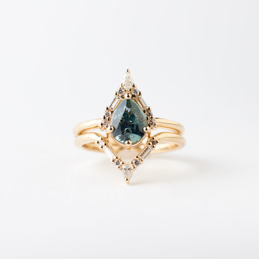 Nori ring - 1.56 Carat Teal Grey Sapphire