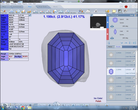 2.81ct VS1 C1 Pre-Cut Canadian Champagne Diamond 24204
