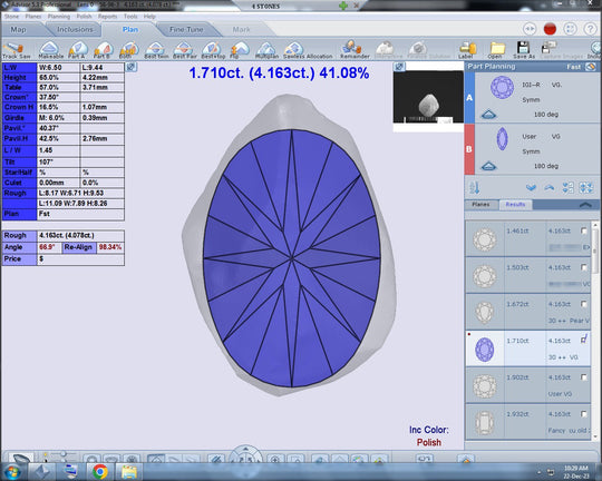 4.08ct VS1 C1 Pre-Cut Canadian Champagne Diamond 24205