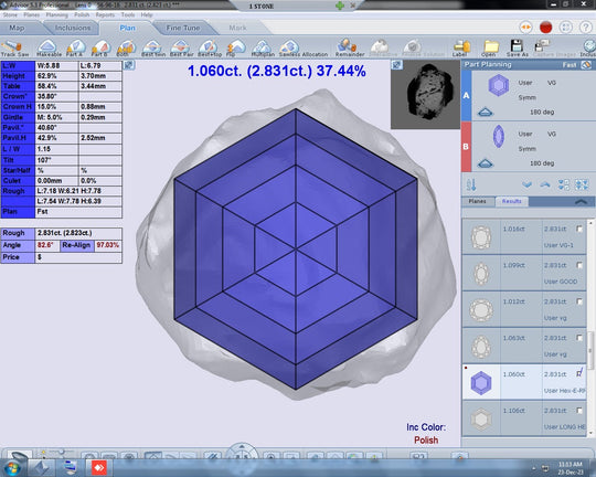 2.80ct SI1 C1 Pre-Cut Canadian Champagne Diamond 24216