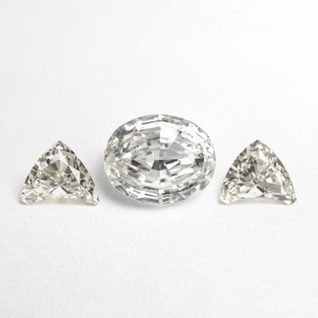 2.47cttw 3pc Oval Step Cut and Trillion Brilliant Layout Parcel 24295-01