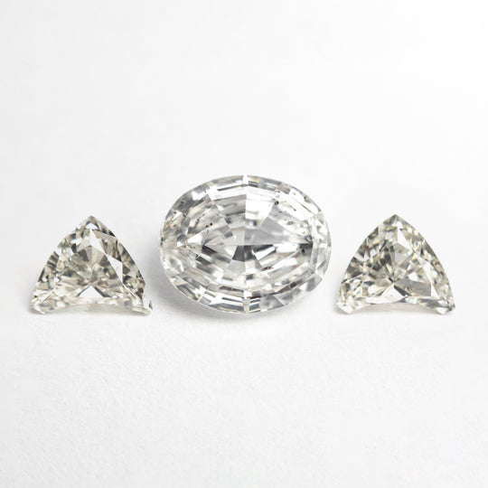 2.47cttw 3pc Oval Step Cut and Trillion Brilliant Layout Parcel 24295-01