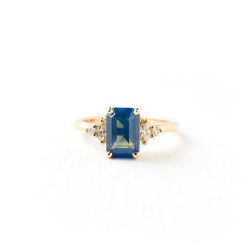 Desi Ring - 2.05 Carat Blue Teal Opalescent Sapphire