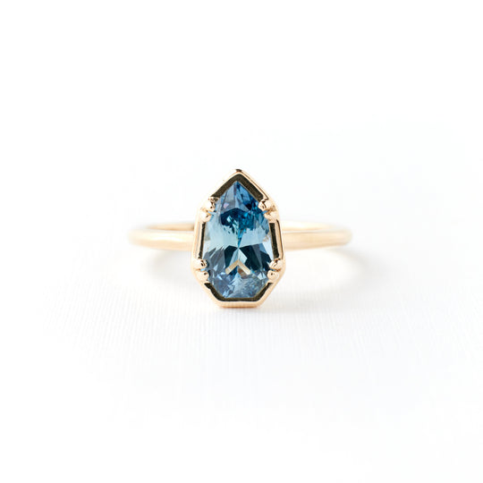 Carolyn Ring - 2.0 Carat Light Blue Shield Sapphire