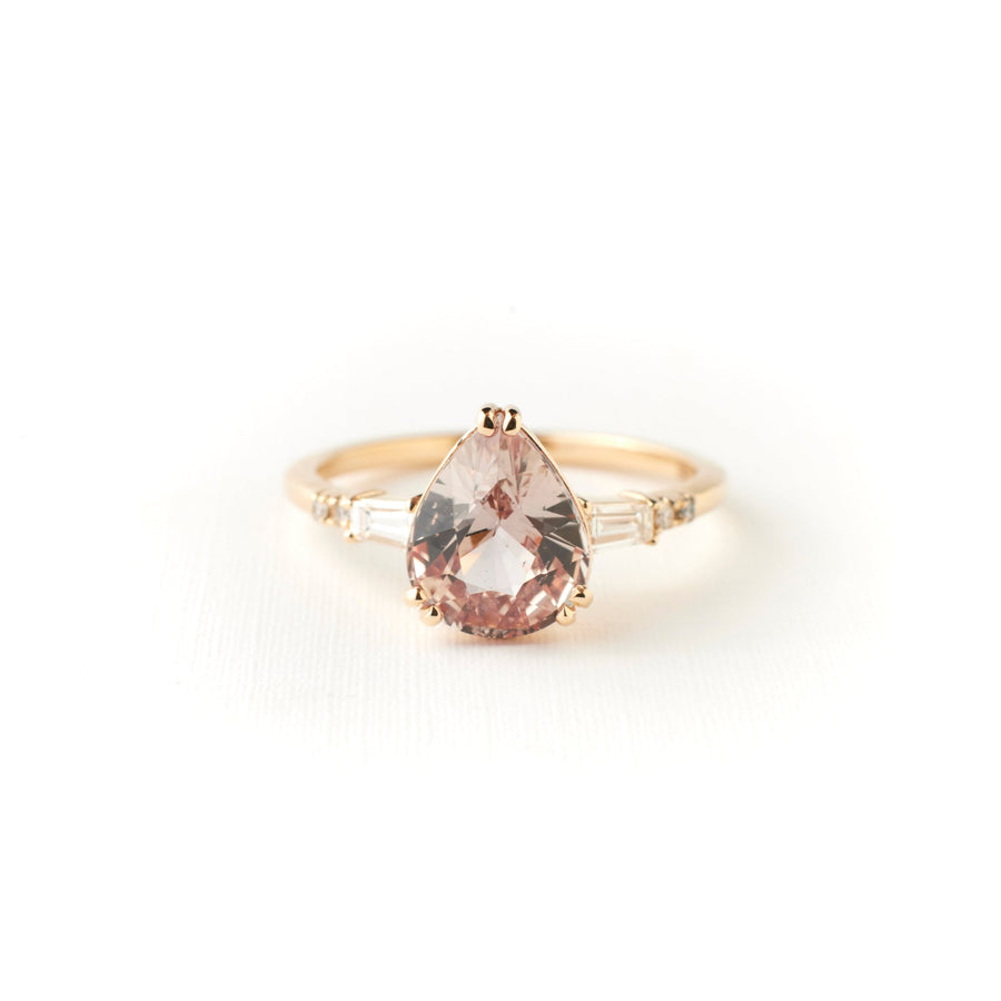 Sylvie Ring - 2.14 Carat Peach Pear Sapphire