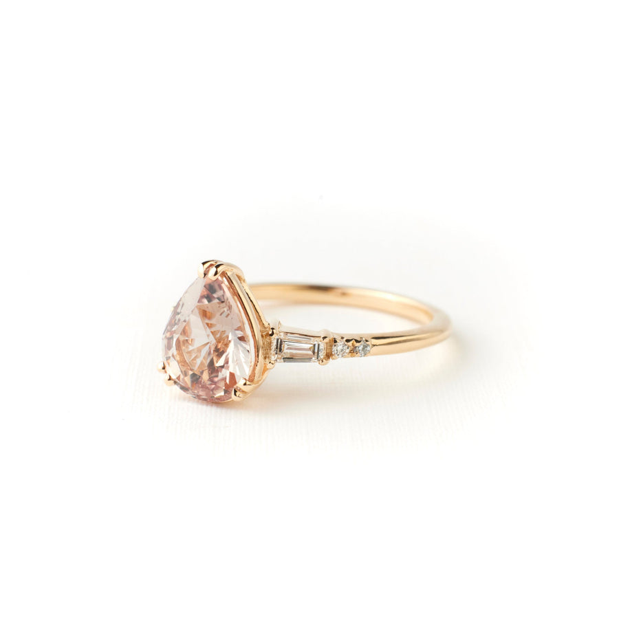 Sylvie Ring - 2.14 Carat Peach Pear Sapphire